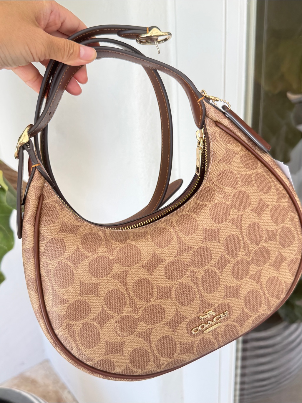 Coach Emily Shoulder Bag In Signature Canvas Cdx17 Gold/Tan/Brown